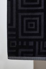 Black Geo Towel 100% Cotton - Image 3 of 3
