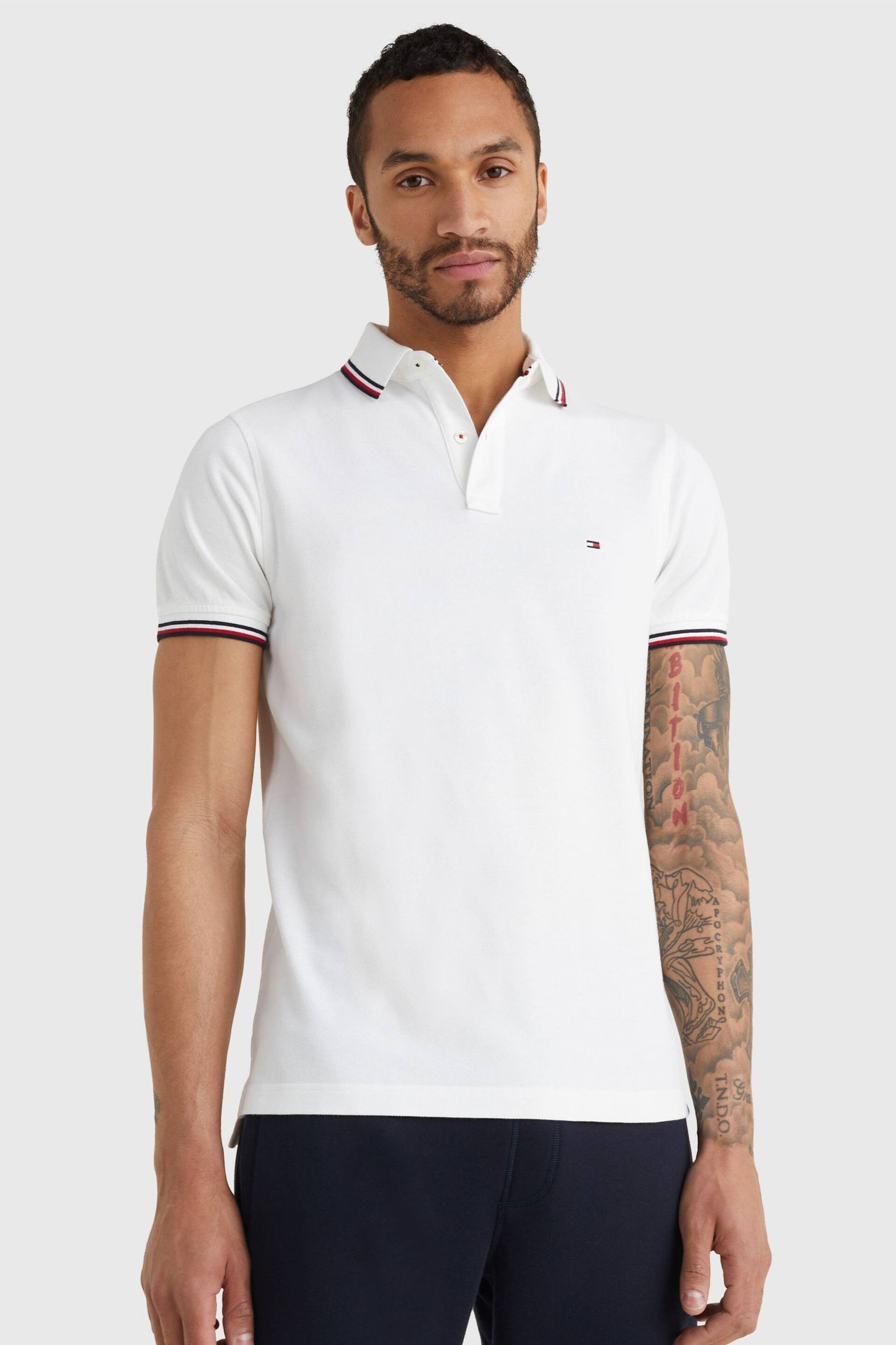 Tommy Hilfiger Organic Cotton Slim Fit White Polo Shirt - Image 5 of 5