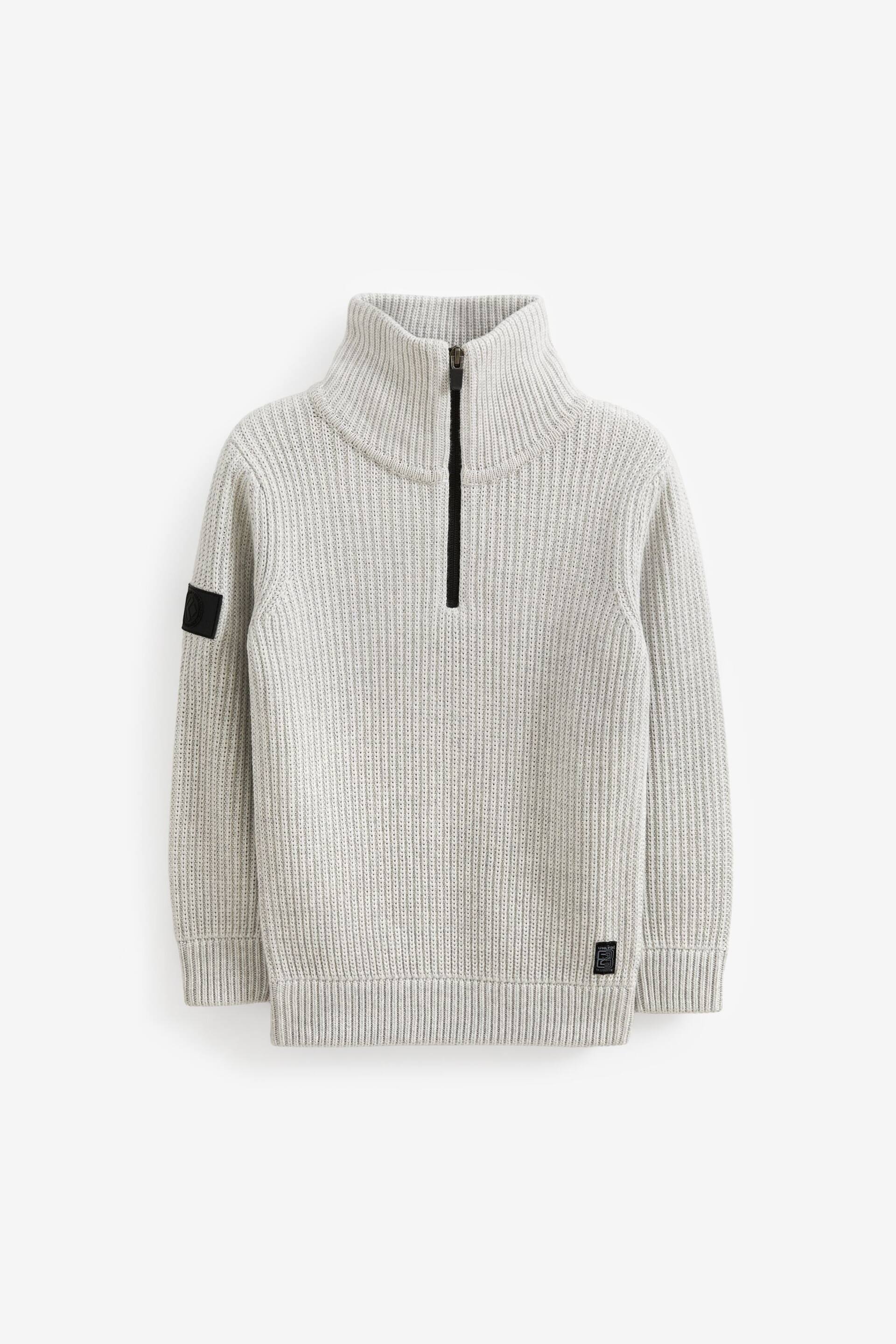 Grey Utility Zip Neck Jumper (3-16yrs) - Image 1 of 3