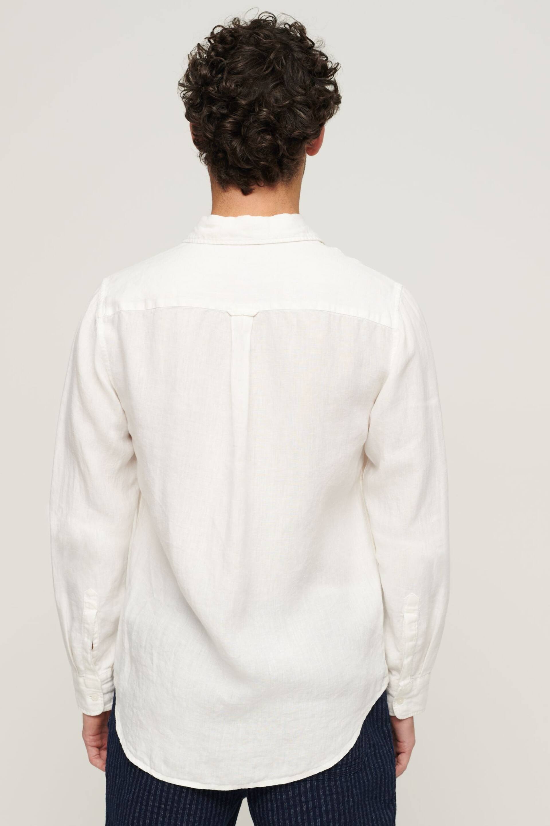 Superdry Optic Studios Casual Linen Long Sleeved Shirt - Image 2 of 7