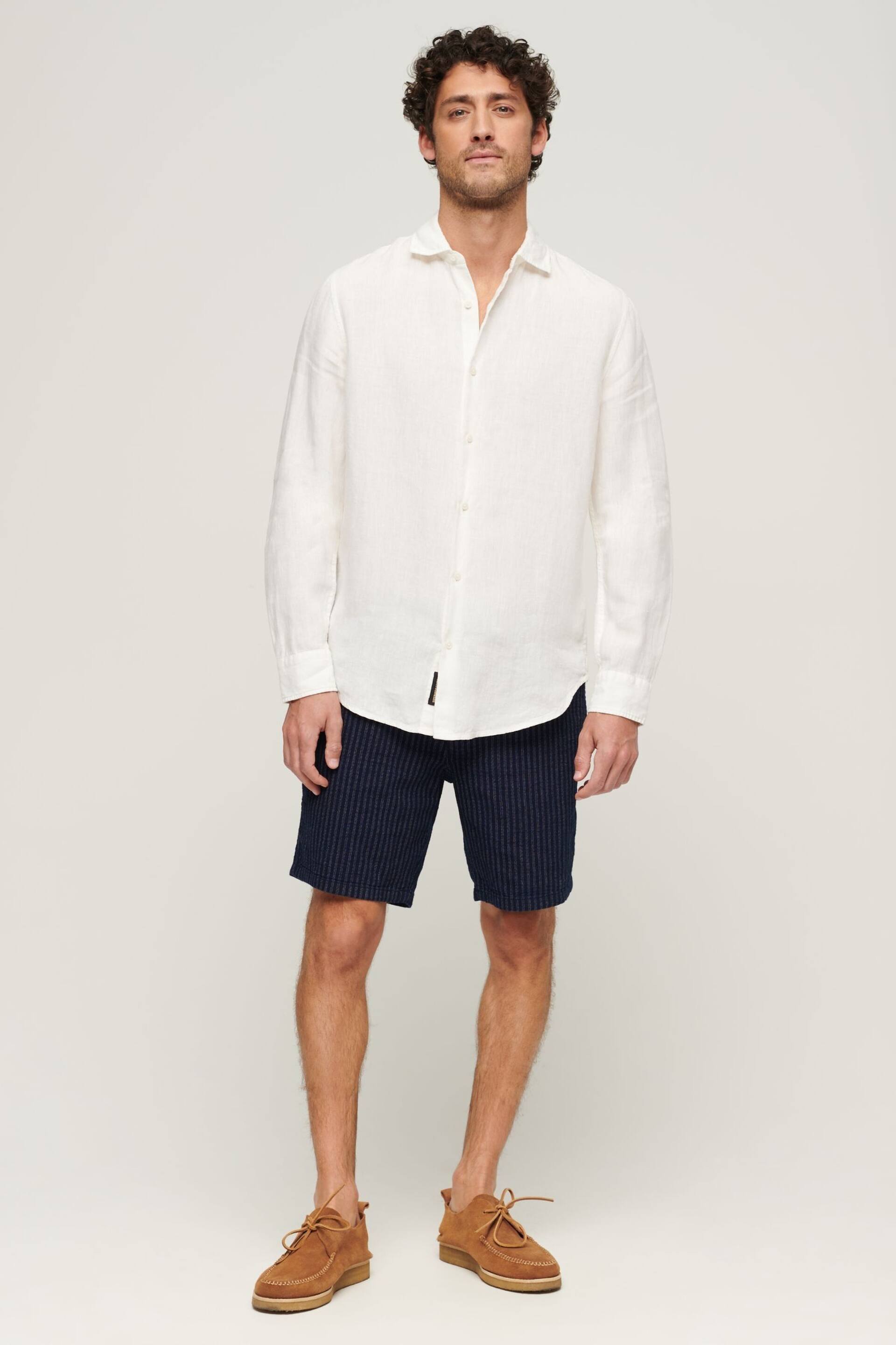 Superdry Optic Studios Casual Linen Long Sleeved Shirt - Image 3 of 7