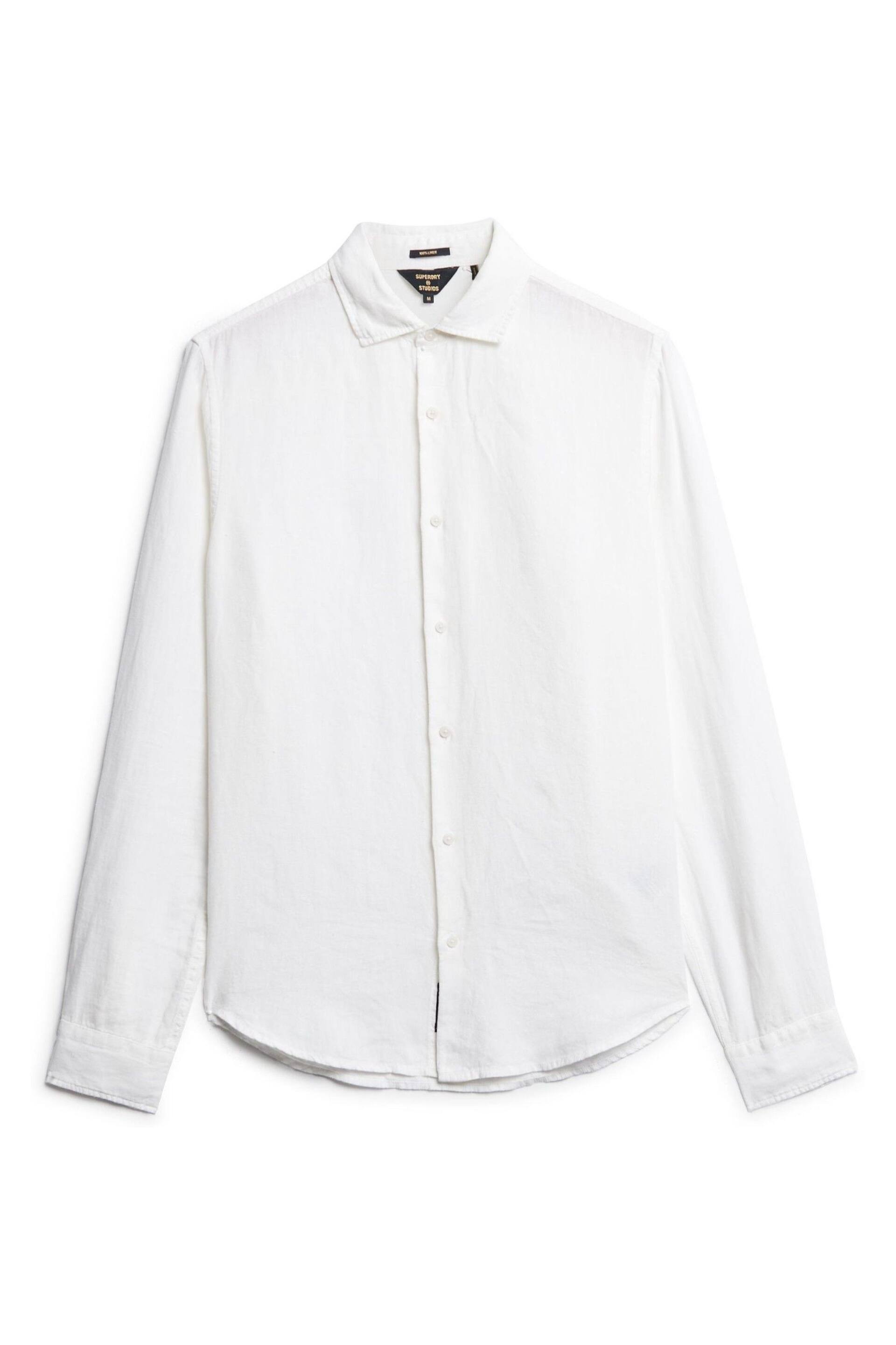 Superdry Optic Studios Casual Linen Long Sleeved Shirt - Image 5 of 7