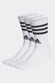 adidas Dove White 3-Stripe Crew Length Socks 3 Pack - Image 1 of 1