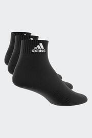 adidas Dark Black Cushioned Sportswear Ankle Socks 3 Pack - Image 1 of 6