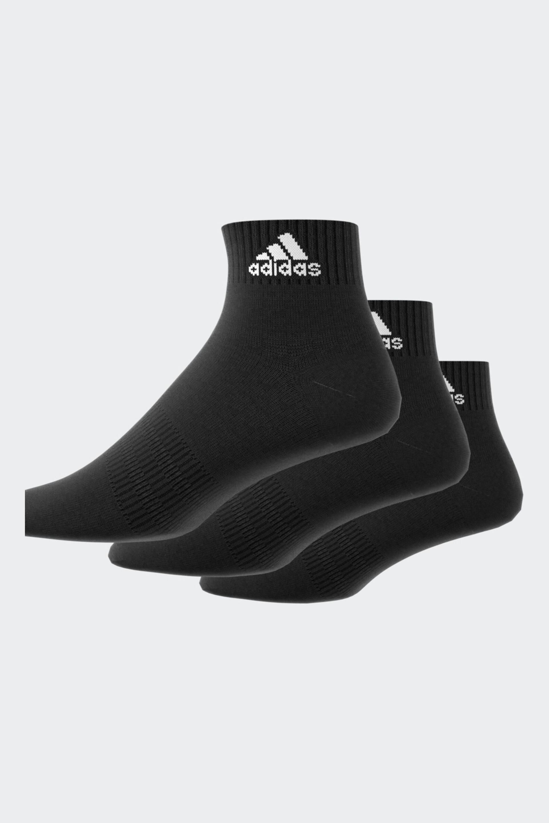 adidas Dark Black Cushioned Sportswear Ankle Socks 3 Pack - Image 2 of 6