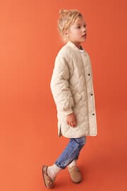 Neutral Longline Quilted Padded Coat (3-16yrs) - Image 6 of 7