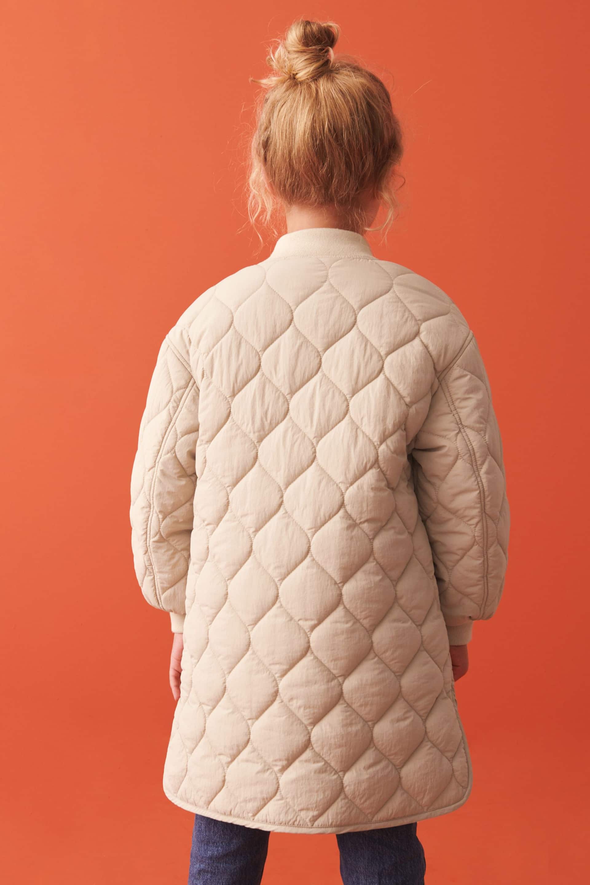 Neutral Longline Quilted Padded Coat (3-16yrs) - Image 7 of 7