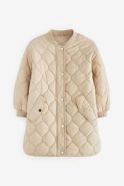 Neutral Longline Quilted Padded Coat (3-16yrs) - Image 2 of 7