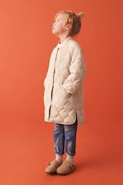 Neutral Longline Quilted Padded Coat (3-16yrs) - Image 4 of 7