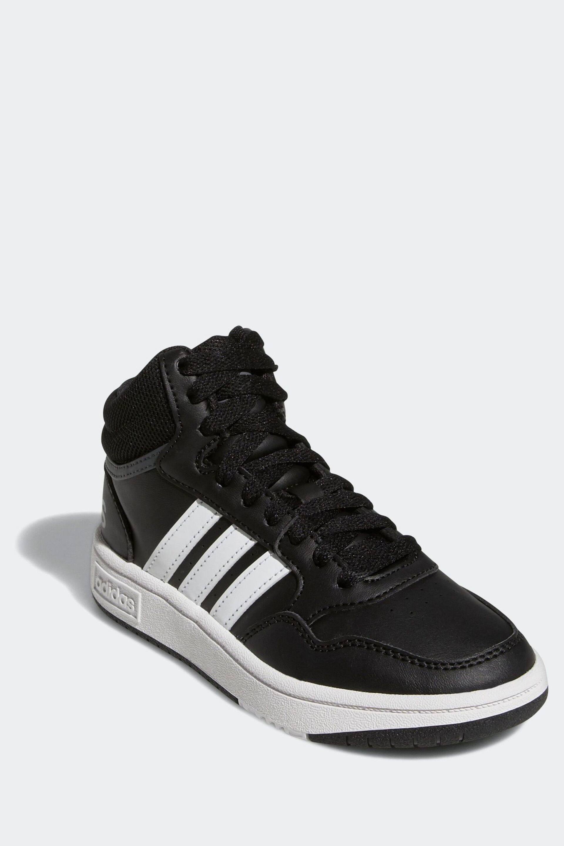 adidas Black/white Hoops Mid Shoes - Image 3 of 9