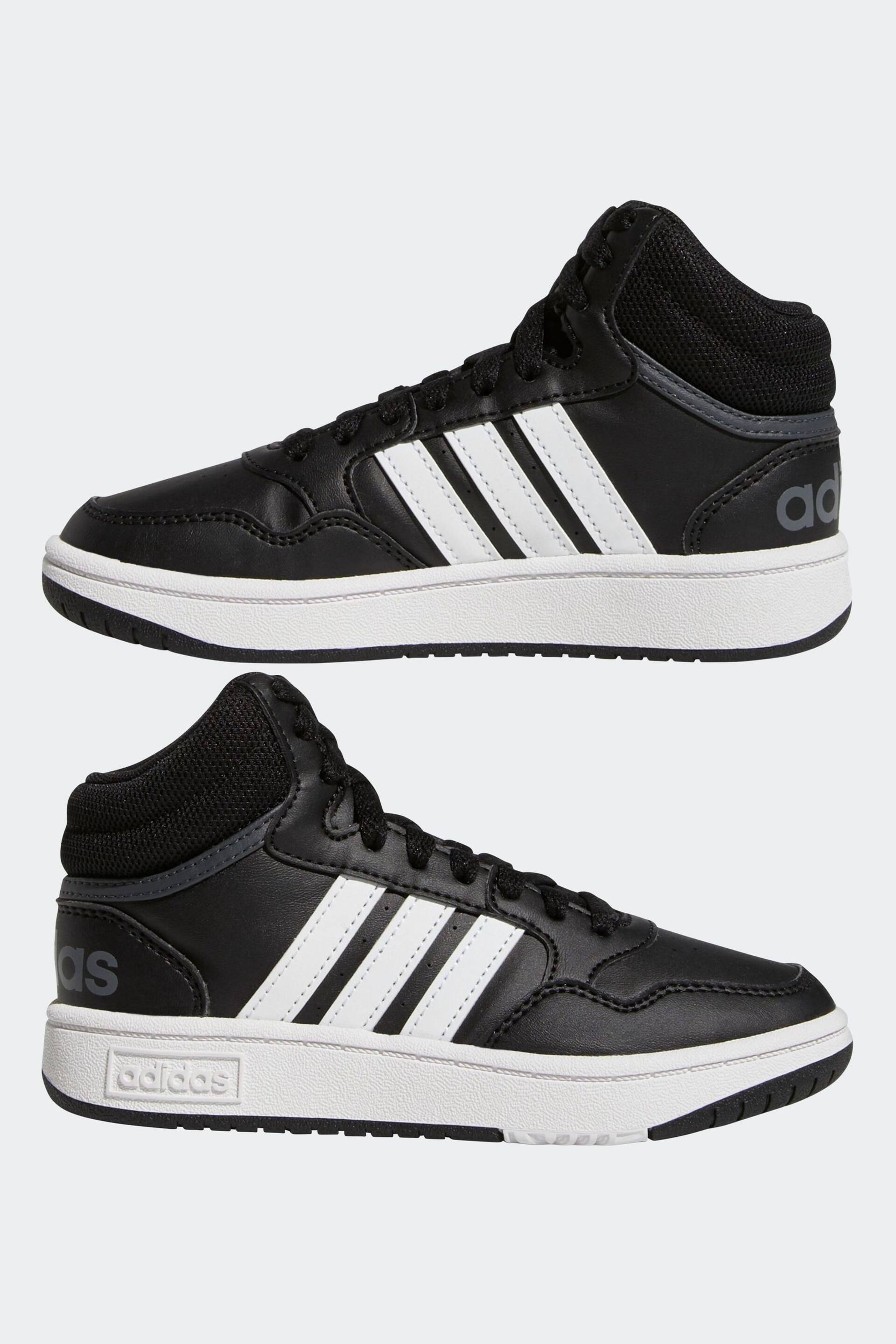 adidas Black/white Hoops Mid Shoes - Image 5 of 9