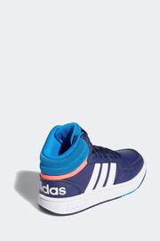adidas Navy/White Hoops Mid Shoes - Image 3 of 9