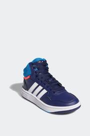 adidas Navy/White Hoops Mid Shoes - Image 4 of 9