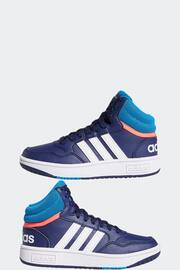 adidas Navy/White Hoops Mid Shoes - Image 5 of 9