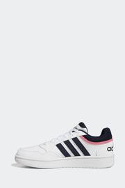 adidas Originals Pink white black Hoops 3.0 Low Classic Trainers - Image 3 of 9