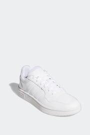 adidas Originals White Hoops 3.0 Low Classic Trainers - Image 4 of 11