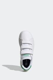 adidas Green/White Sportswear Advantage Court Lifestyle Hook And Loop Trainers - Image 6 of 9
