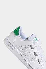 adidas Green/White Sportswear Advantage Court Lifestyle Hook And Loop Trainers - Image 8 of 9