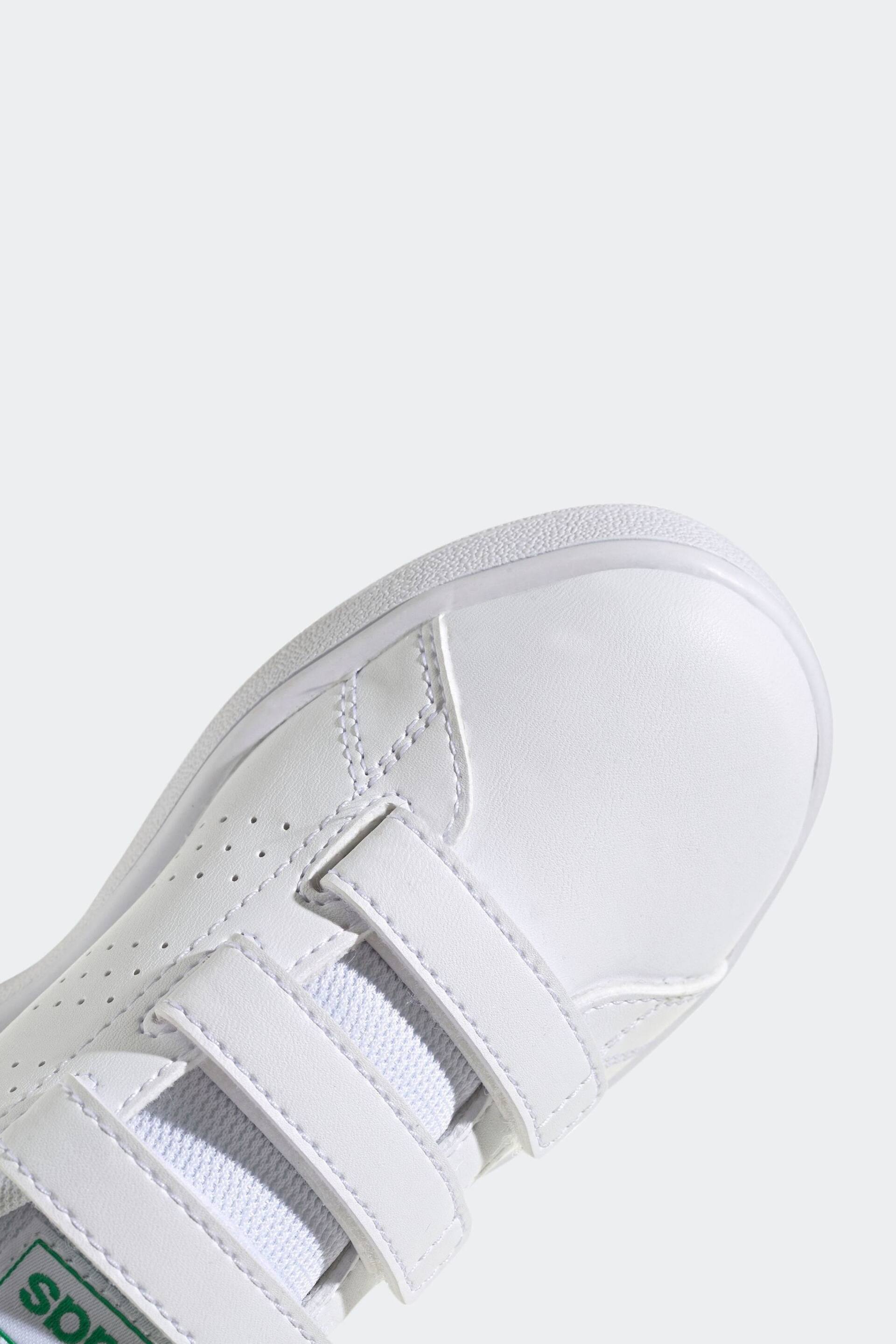 adidas Green/White Sportswear Advantage Court Lifestyle Hook And Loop Trainers - Image 9 of 9