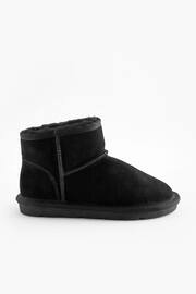 Black Short Warm Lined Water Repellent Suede Pull-On Boots - Image 2 of 5