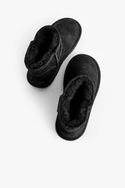 Black Short Warm Lined Water Repellent Suede Pull-On Boots - Image 4 of 5