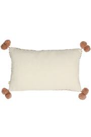 furn. Brown Ayaan Woven Loop Tufted Cotton Double Pom Pom Cushion - Image 4 of 5