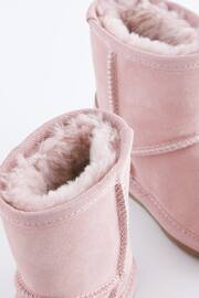 Pink Suede Tall Faux Fur Lined Water Repellent Pull-On Suede Boots - Image 7 of 7