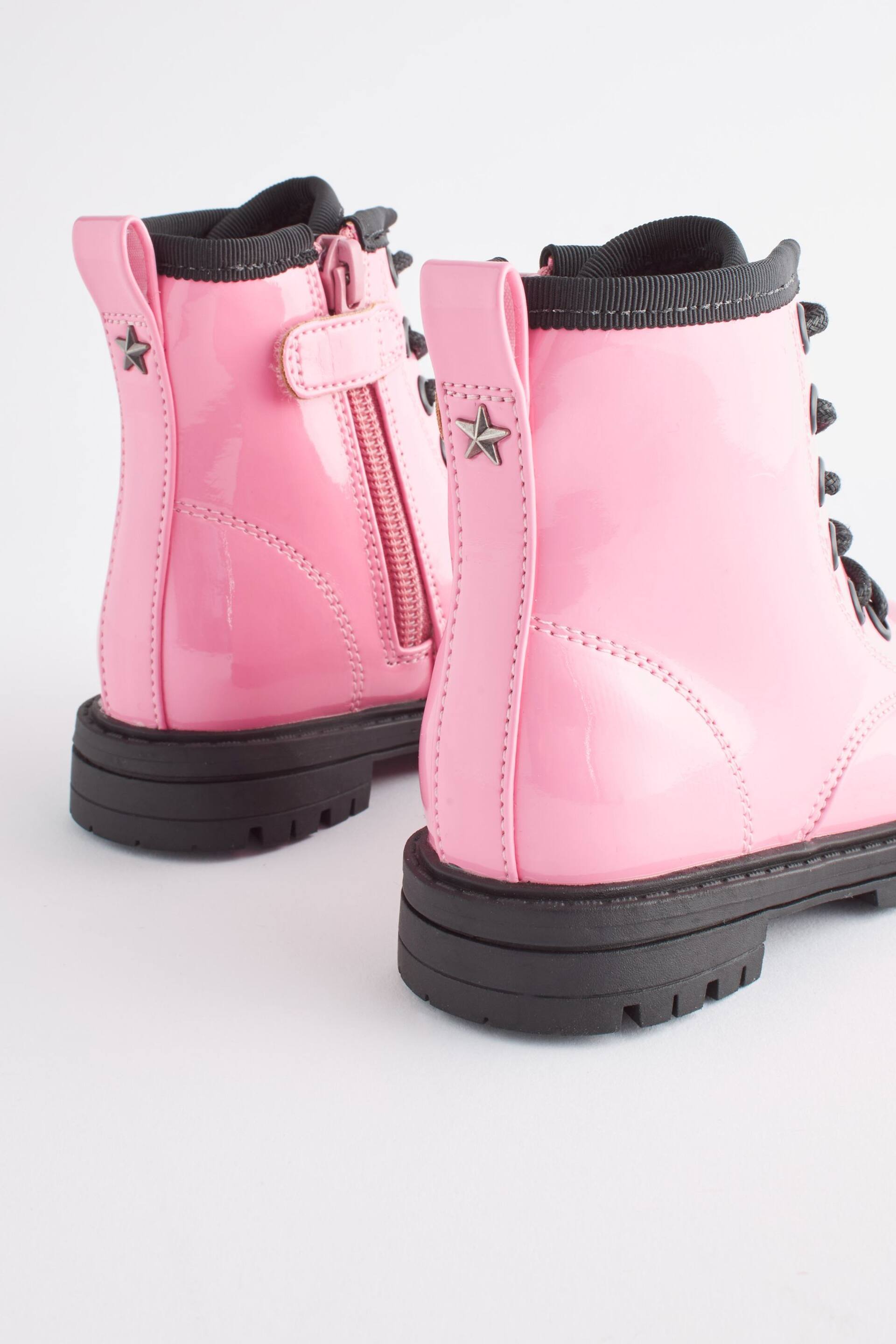 Pink Standard Fit (F) Warm Lined Lace-Up Boots - Image 5 of 6