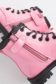 Pink Standard Fit (F) Warm Lined Lace-Up Boots - Image 6 of 6