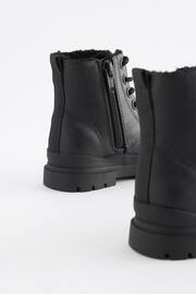 Black Warm Lined Lace-Up Boots - Image 4 of 5
