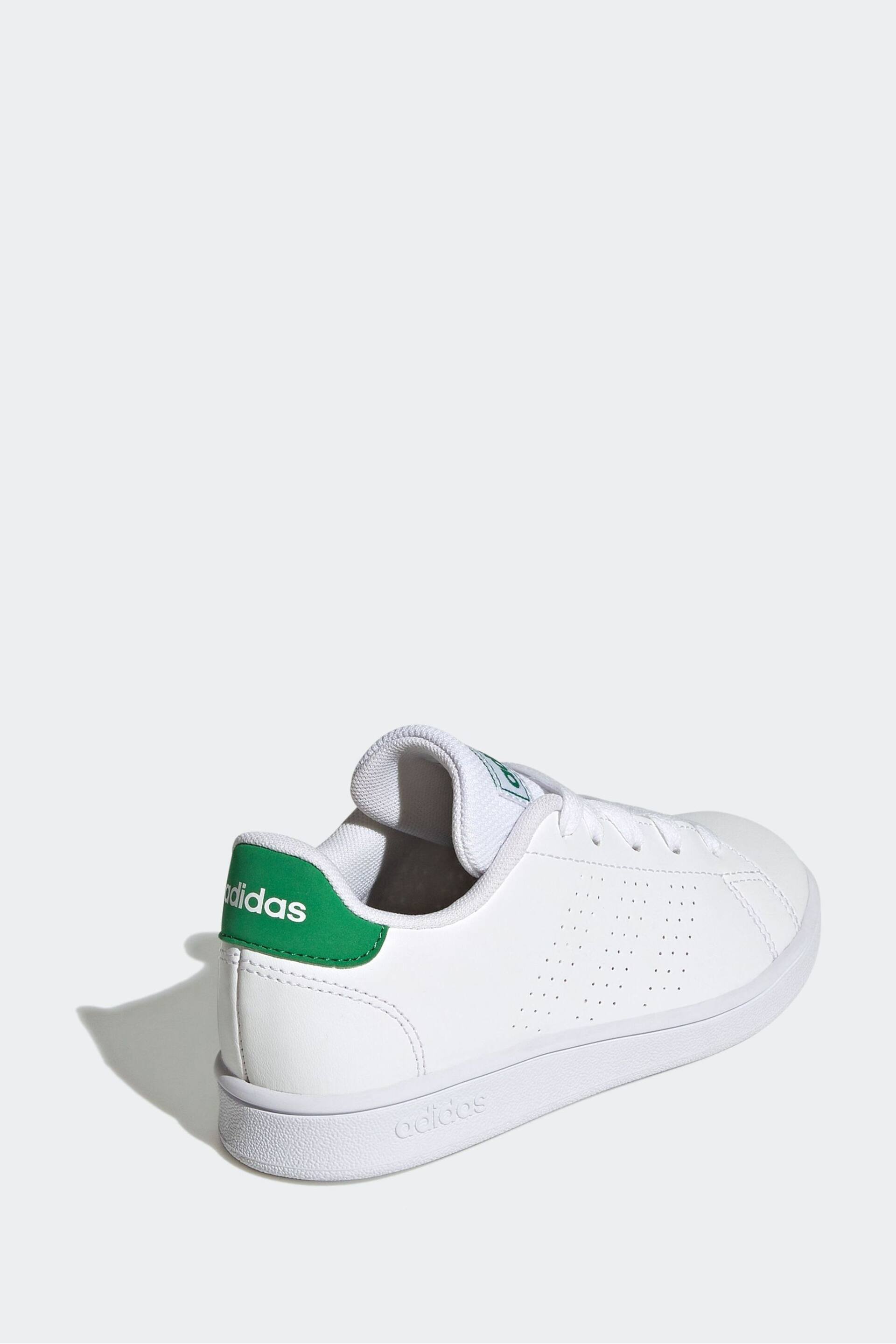 adidas Green/White Sportswear Advantage Lifestyle Court Lace Trainers - Image 3 of 9