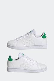 adidas Green/White Sportswear Advantage Lifestyle Court Lace Trainers - Image 5 of 9