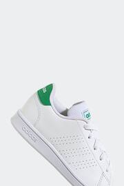 adidas Green/White Sportswear Advantage Lifestyle Court Lace Trainers - Image 8 of 9