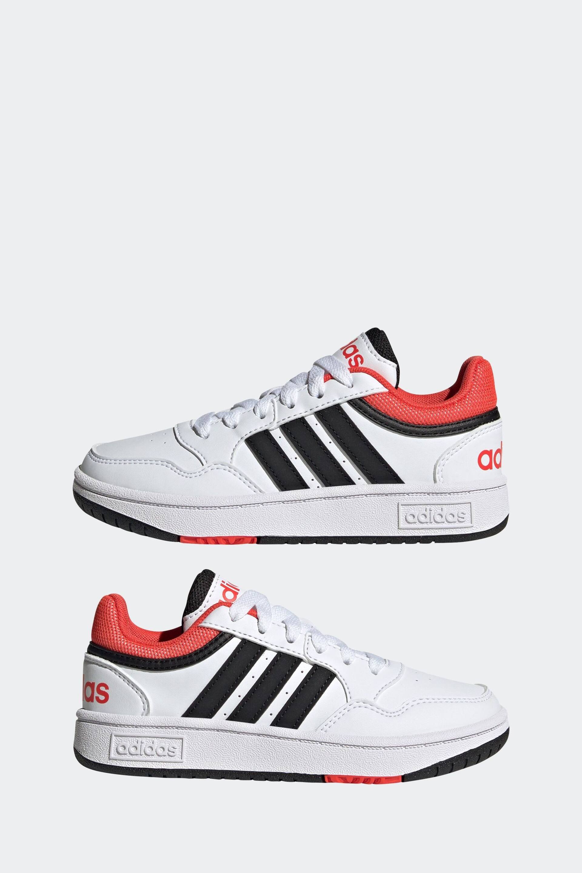 adidas White Hoops Trainers - Image 5 of 9