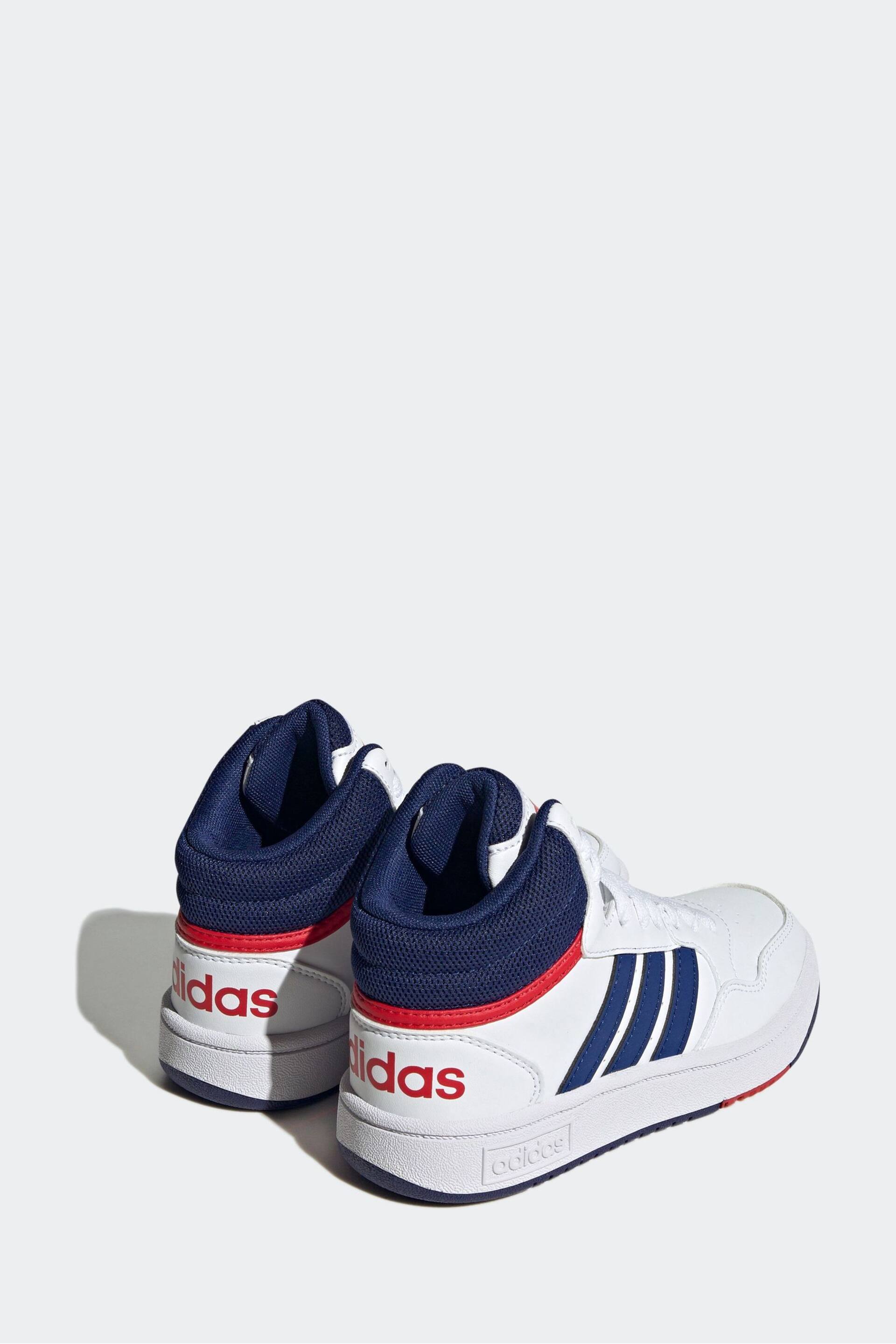 adidas White/Blue Hoops Mid Shoes - Image 4 of 9