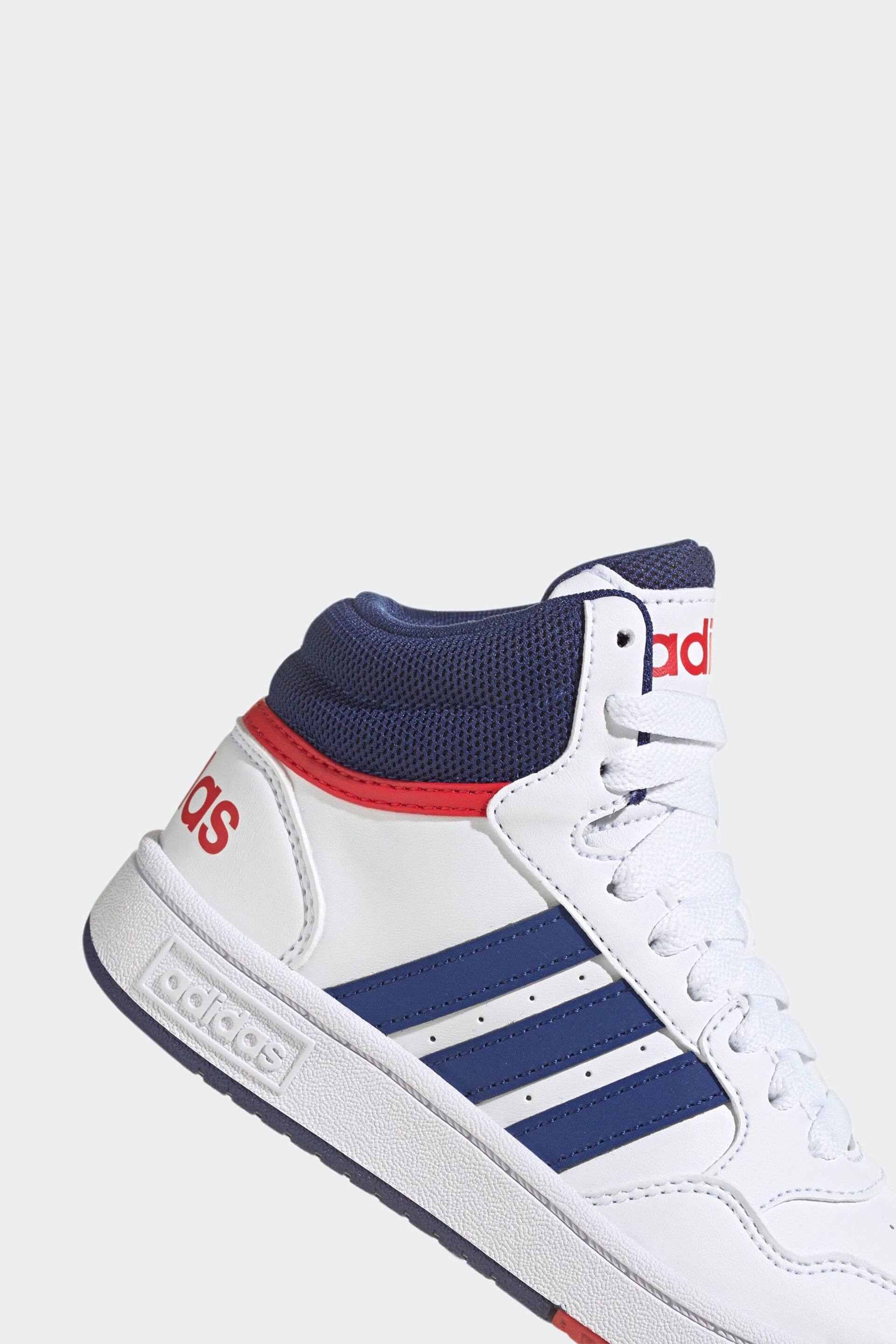 adidas White/Blue Hoops Mid Shoes - Image 8 of 9