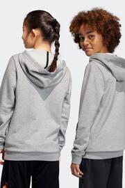 adidas Grey Sportswear Essentials Two Colored Big Logo Cotton Hoodie - Image 3 of 8
