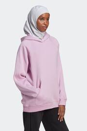 adidas Purple Sportswear All Szn Fleece Boyfriend Hoodie - Image 2 of 7