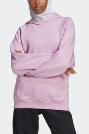 adidas Purple Sportswear All Szn Fleece Boyfriend Hoodie - Image 4 of 7