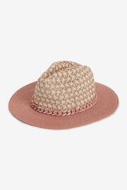 Pink Panama Hat With Chain - Image 5 of 5