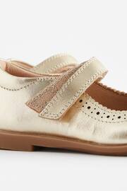 Gold Leather Leather Mary Jane Brogues - Image 5 of 5