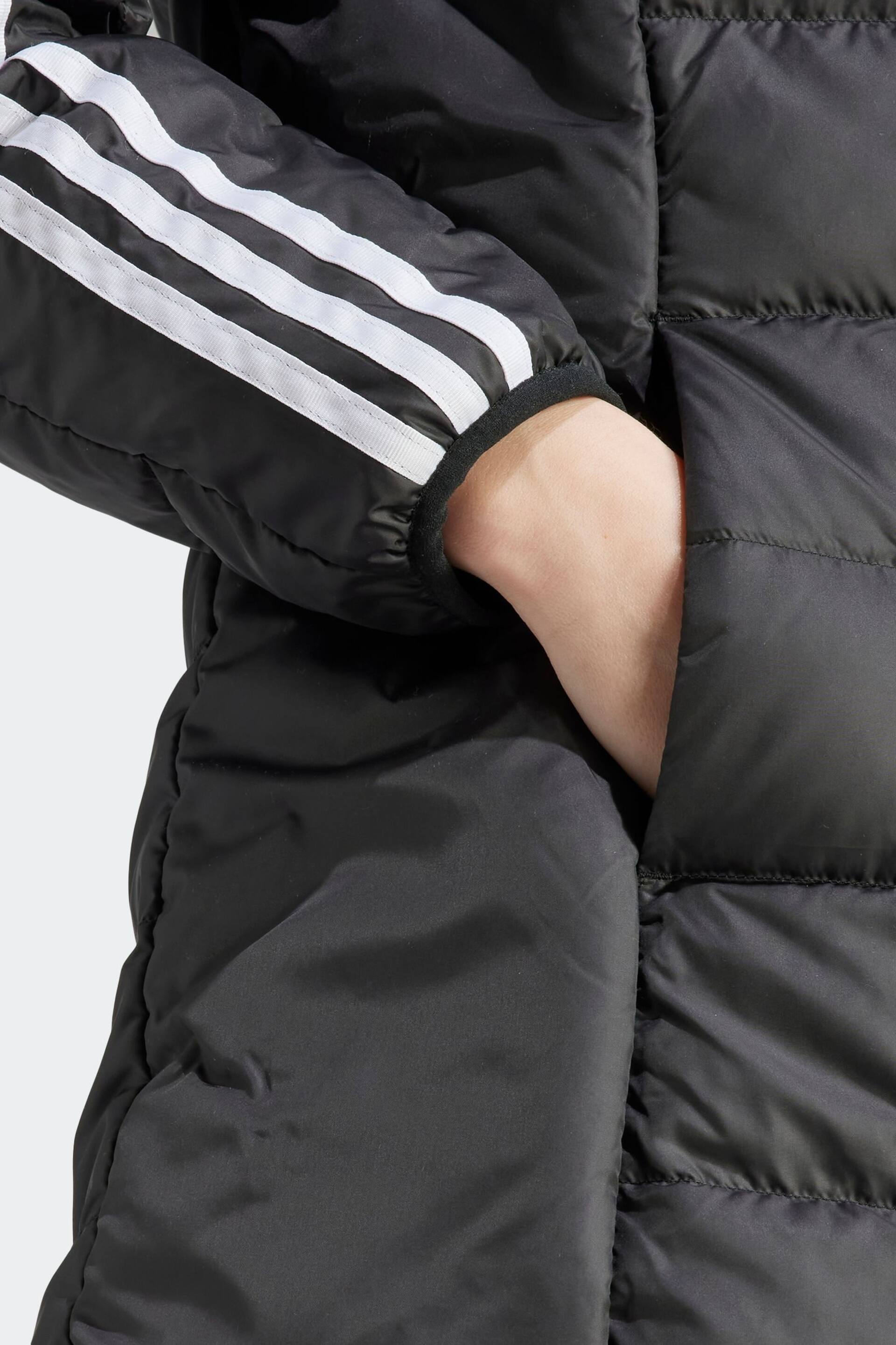 adidas Black Terrex Essentials 3-Stripes Light Down Hooded Parka - Image 6 of 7