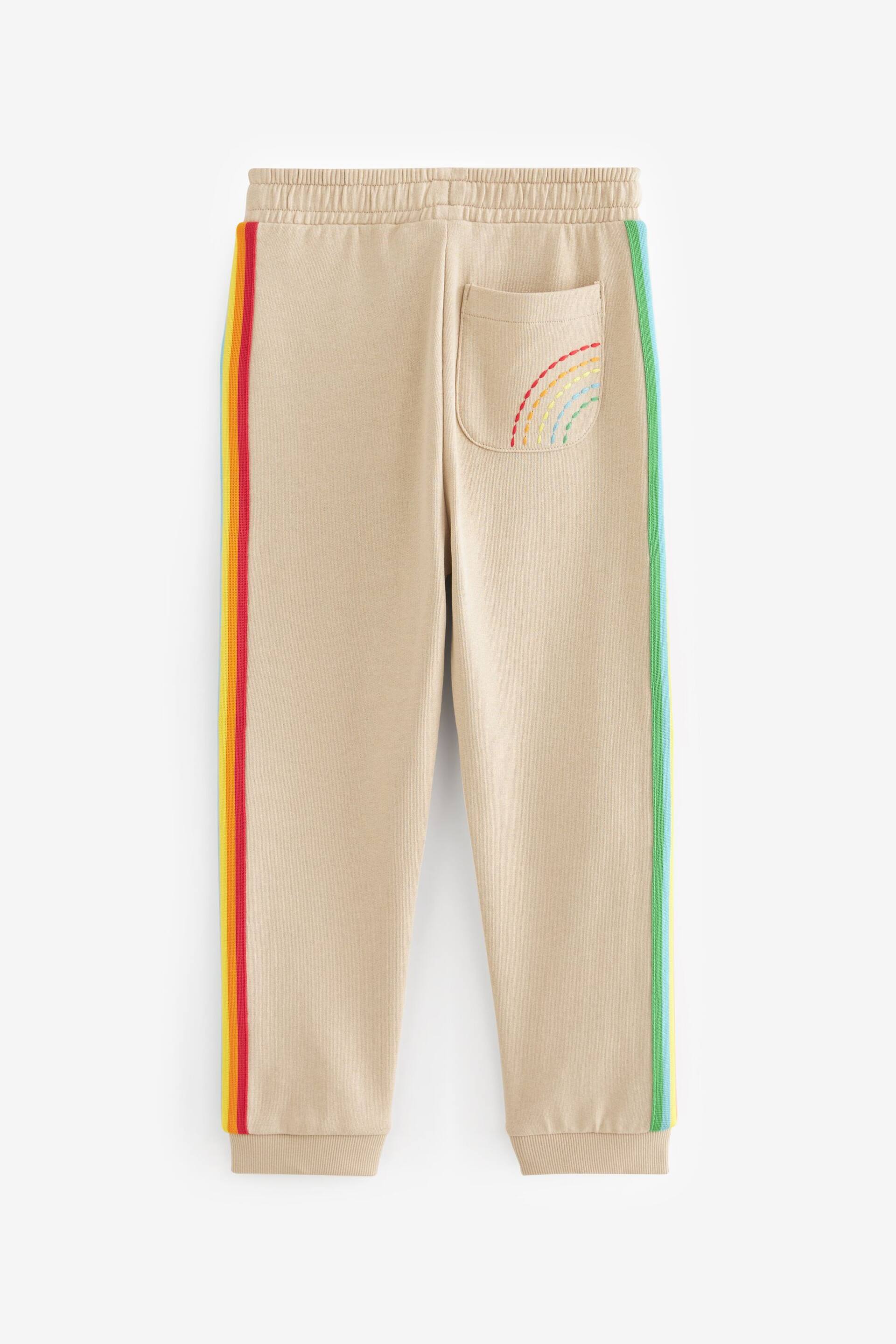 Little Bird by Jools Oliver Stone Rainbow Striped Joggers - Image 7 of 9