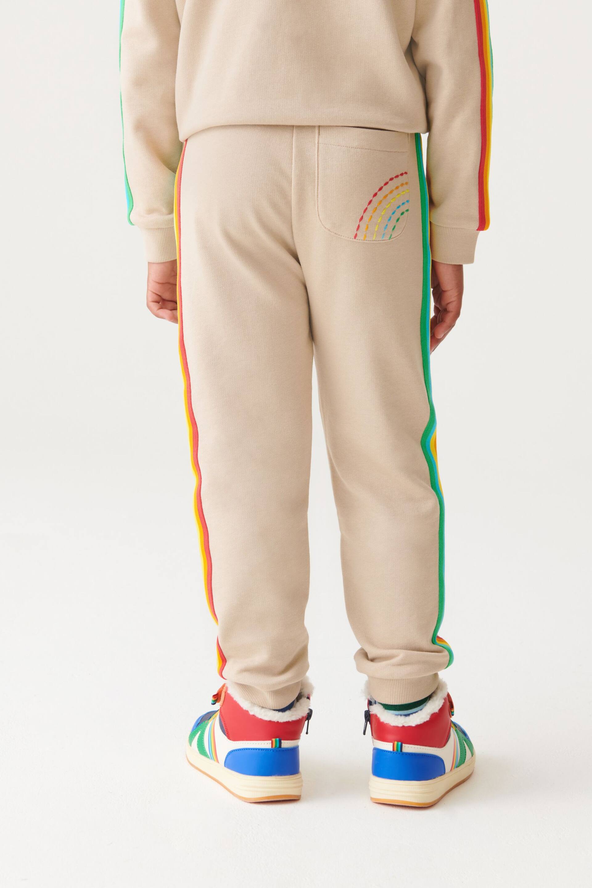 Little Bird by Jools Oliver Stone Rainbow Striped Joggers - Image 2 of 9