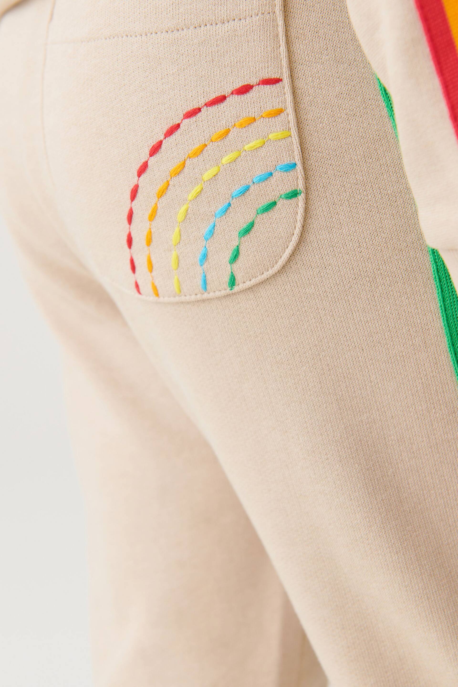 Little Bird by Jools Oliver Stone Rainbow Striped Joggers - Image 5 of 9