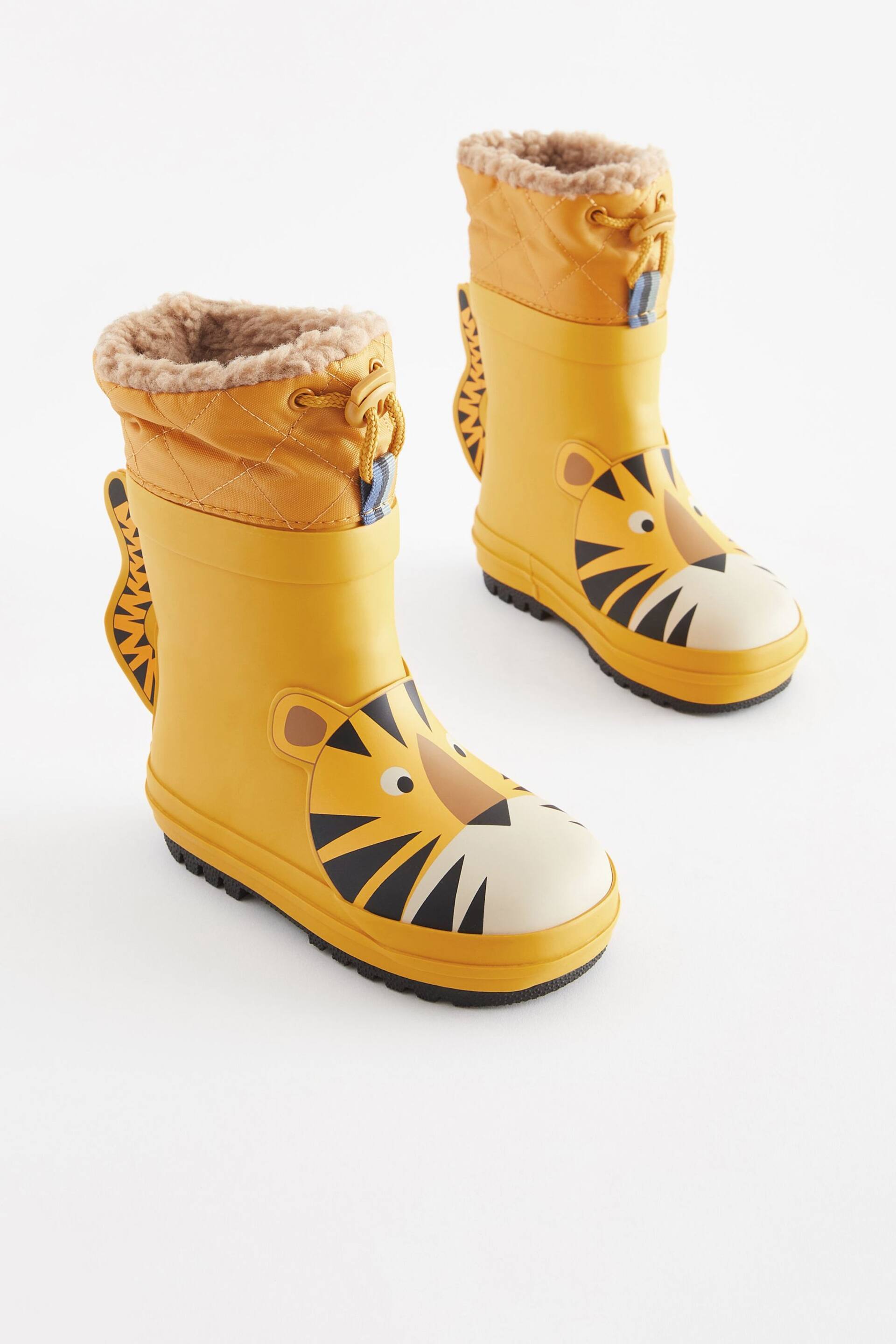 Yellow Tiger Cuff Wellies - Image 1 of 6