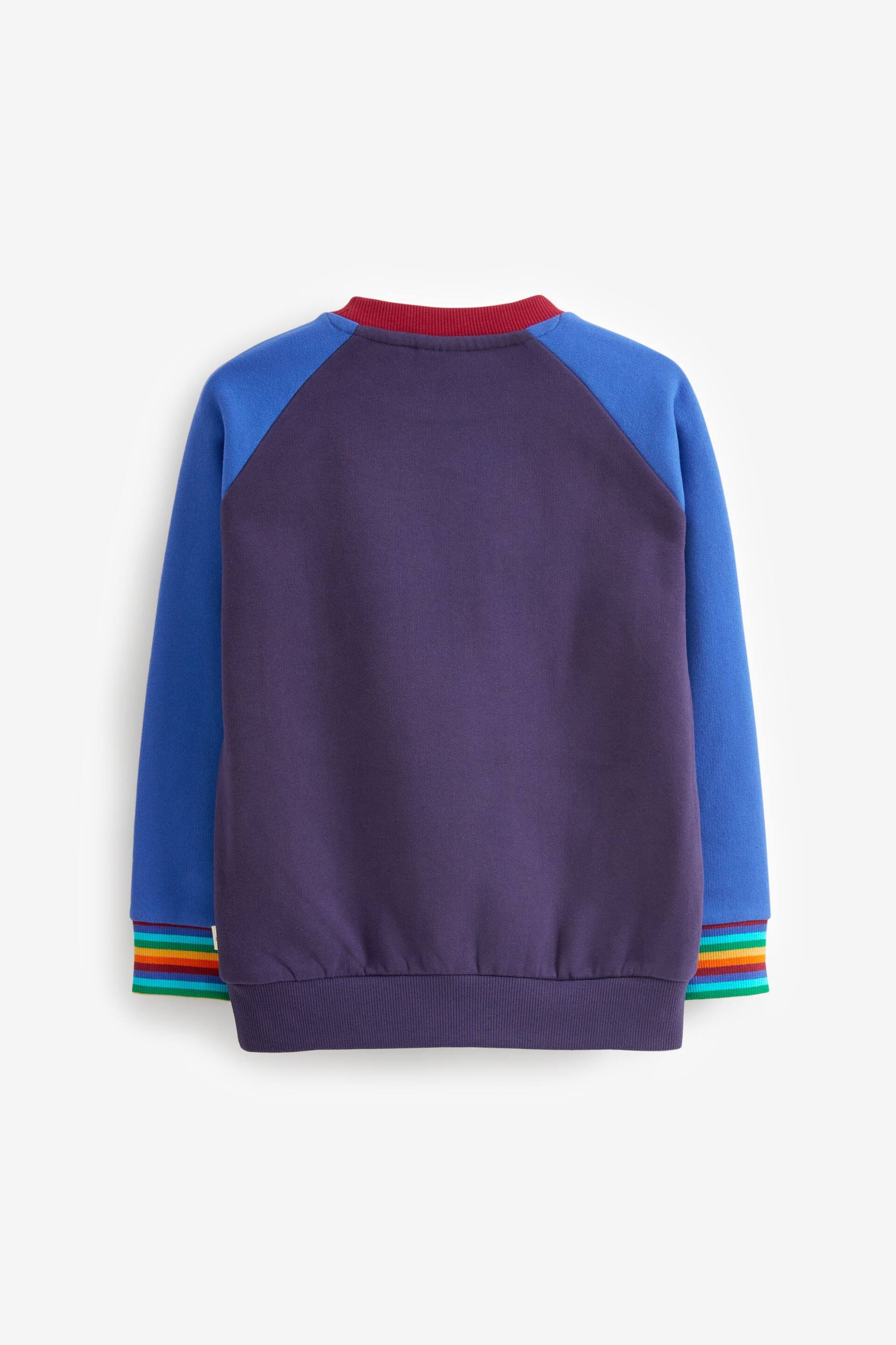 Little Bird by Jools Oliver Navy Happy Rainbow Crew Neck Sweatshirt - Image 7 of 8