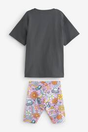 Charcoal Grey Bright Character Oversized T-Shirt and Cycle Shorts Set (3-16yrs) - Image 6 of 7
