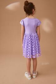Lilac Purple 3D Floral Skirt Dress (3-12yrs) - Image 3 of 8