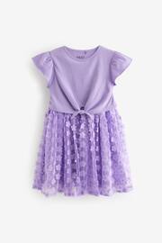 Lilac Purple 3D Floral Skirt Dress (3-12yrs) - Image 6 of 8
